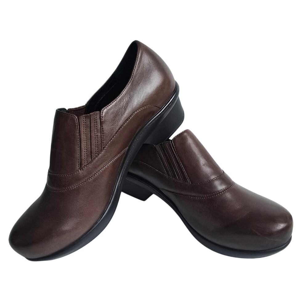 Brown Clogs Abeo Colbie Size 9.5 Brown Leather Comfort Heel Slip Resistant Shoes